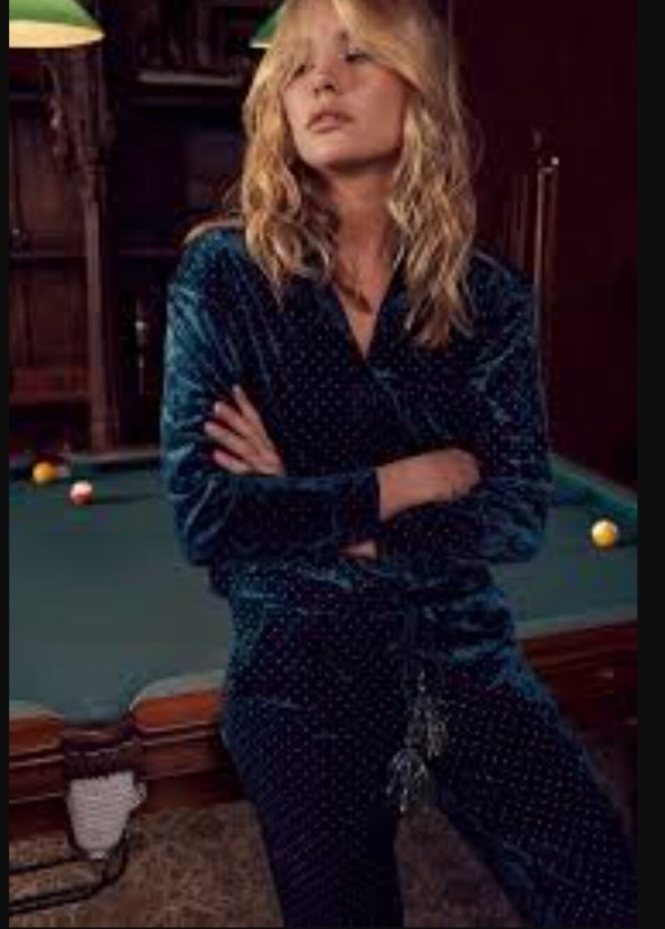 Something Navy Teal Velvet Studded Shirt and pant set